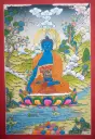 Medicine Buddha Thangka (Karma Gadri Style Tibetan Art of Peace & Vitality)