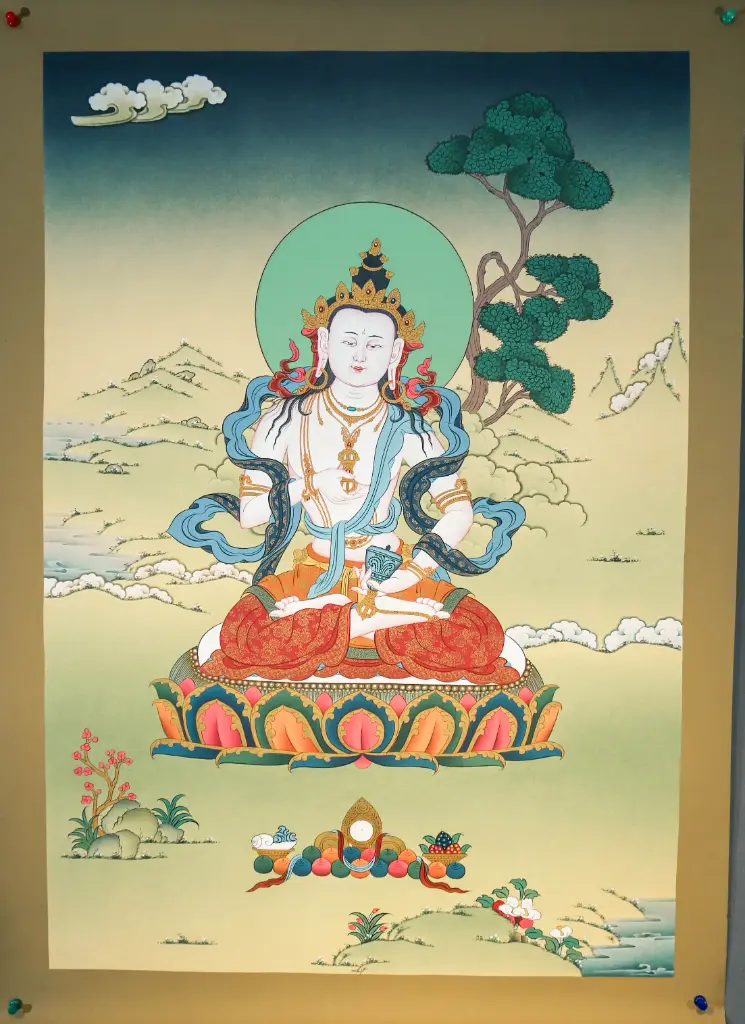 Vajrasattva Thangka – Karma Gadri Style – Pure Radiance of Cleansing 