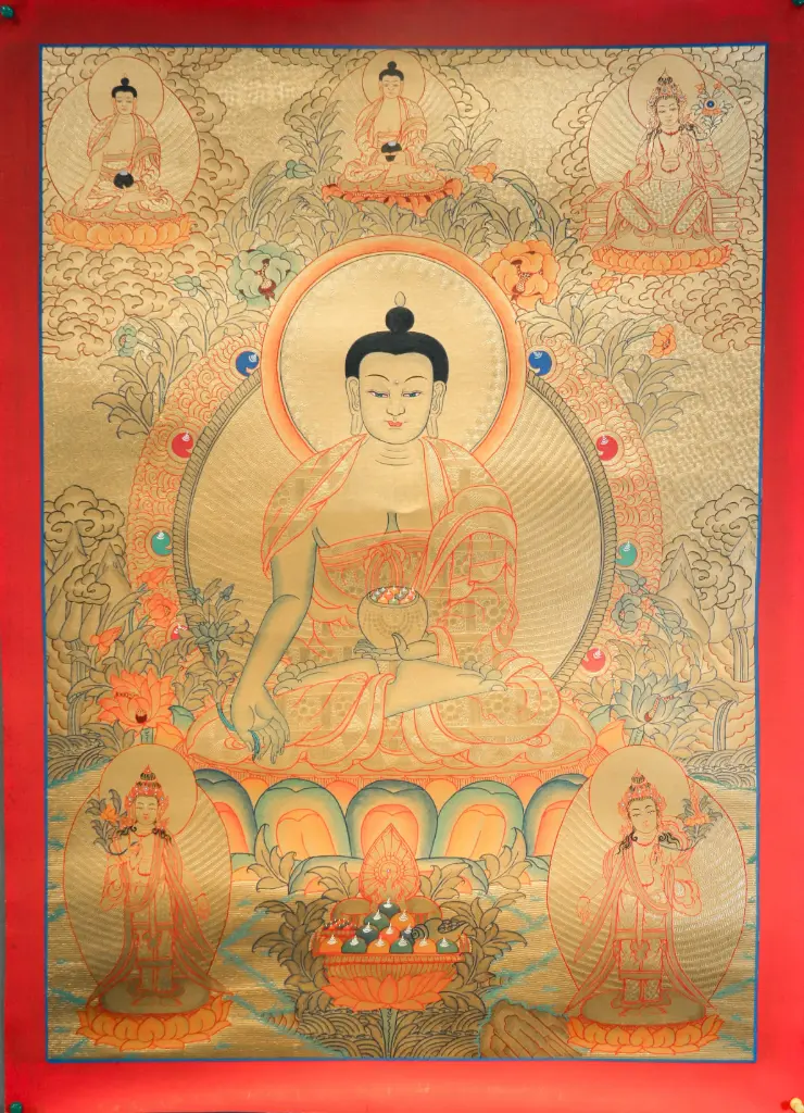 Medicine Buddha Thangka – Golden Serthang Assembly