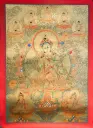 Green Tara Thangka – Five Dhyani Assembly
