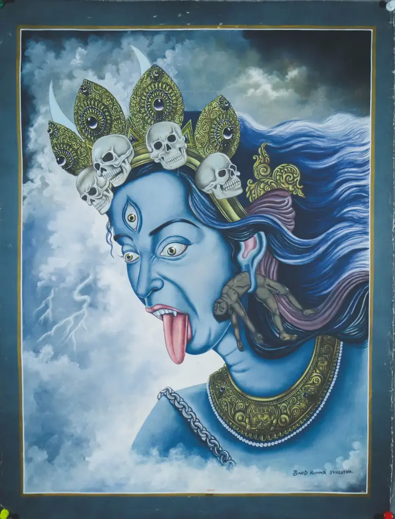 Kali Thangka – Wrathful Divine Mother – Destroyer of Illusion