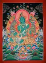 Green Tara Thangka – Menri Night Landscape