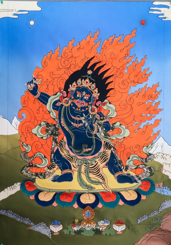 Vajrapani Appliqué Thangka – The Power of Awakening