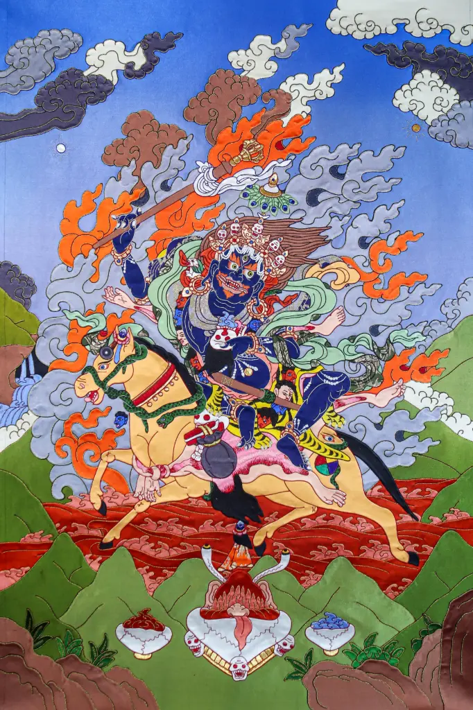 Palden Lhamo Thangka – Applique Cloth Protector 