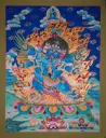 Vajrakilaya Blue Menri Thangka with Samantabhadra  