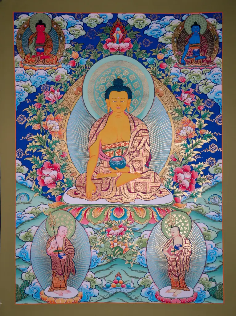 Shakyamuni Buddha Thangka – Gathering of the Three Buddhas