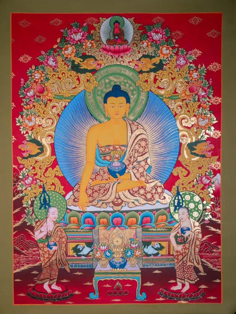 Shakyamuni Buddha Thangka – Red Marthang Realm – Light of Infinite Blessing