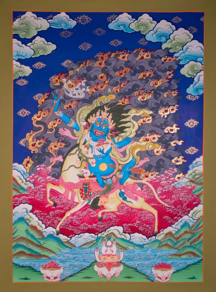 Palden Lhamo Menri Thangka – Wrathful Protector