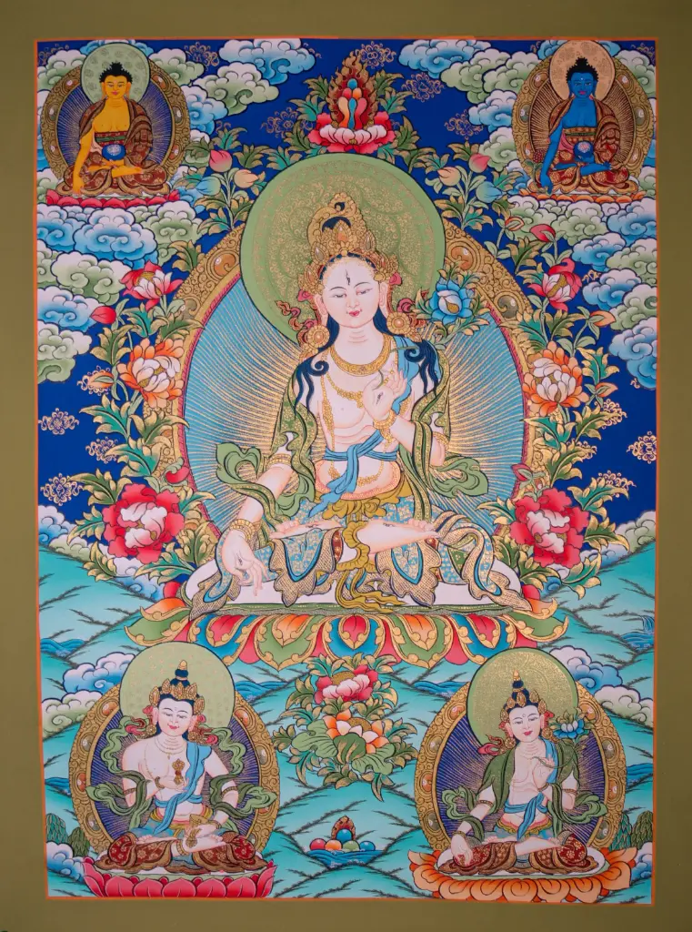 White Tara Thangka – Seven Eyes of Compassion – Healing Assembly