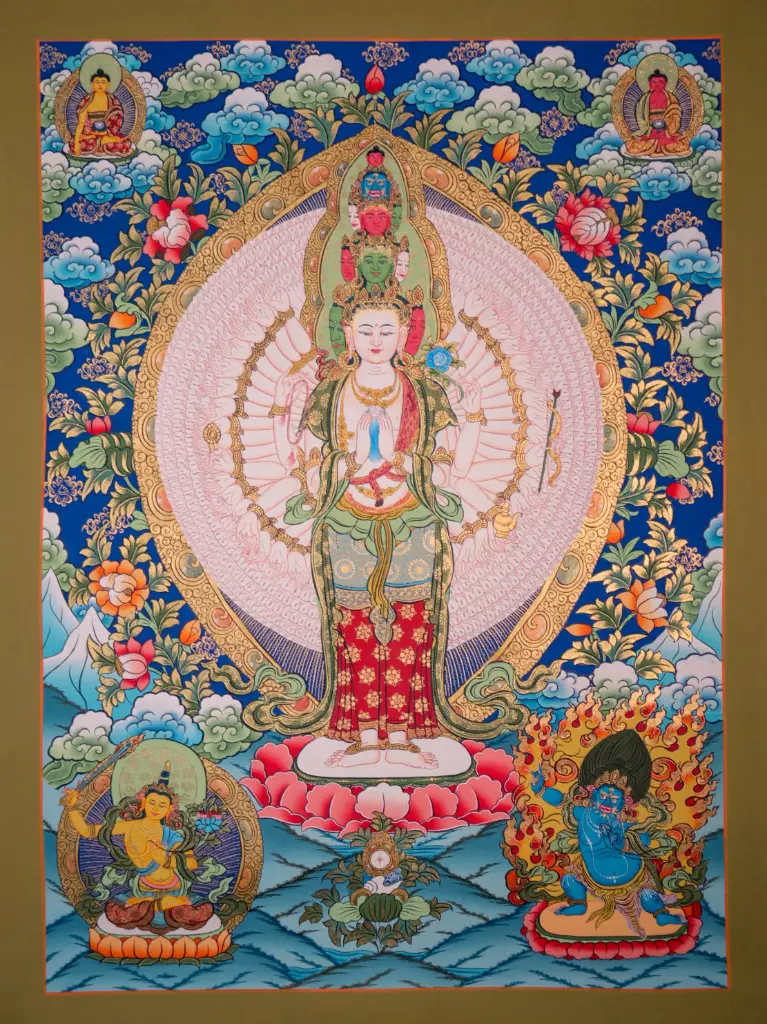 Lokeshwor Thangka – Thousand-Armed Form – Compassion That Sees All