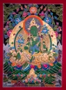 Green Tara Thangka – Golden Nagthang – Menri Style