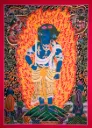 Standing Acala Vidyaraja Thangka – Flaming Background – Nagthang Style