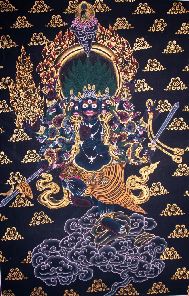 Trailokyavijaya Thangka – Nagthang Cloud Dance – Menri Lineage 