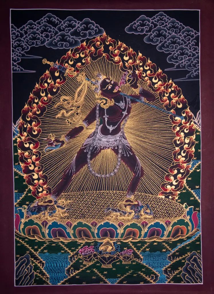 Vajrayogini Nagthang Thangka — Golden Radiance — The Path of Inner Fire 