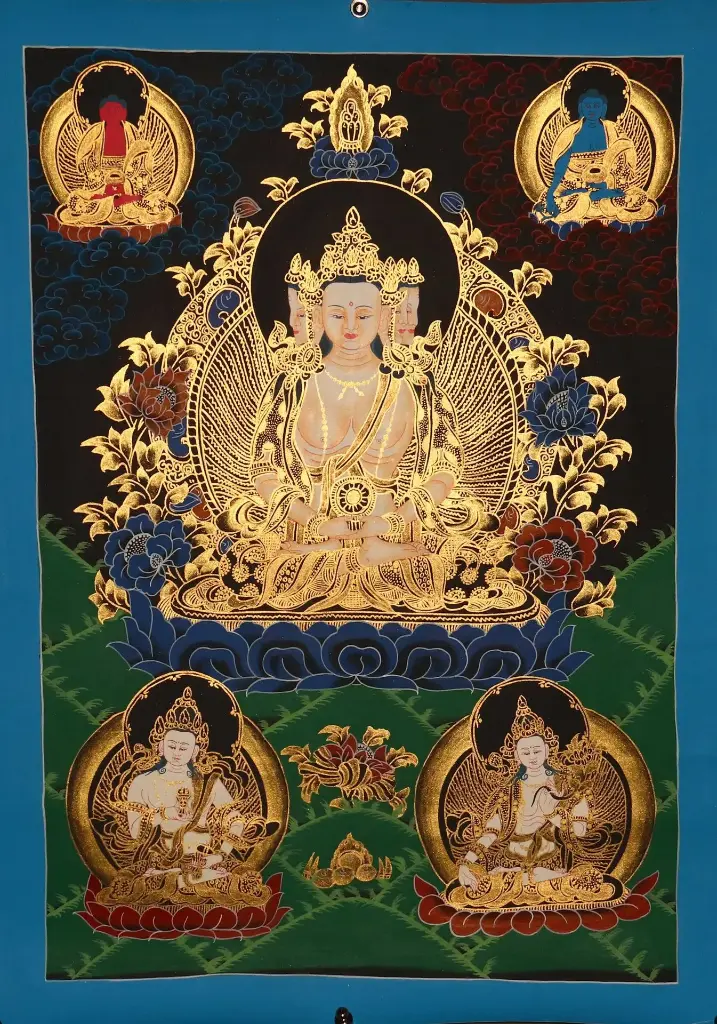 Mahāvairocana (Da Ri Ru Lai) Thangka – The All‑Illuminating Buddha of Infinite Wisdom