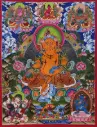 Five Jambhala Thangka (Newari Style Tibetan Art)