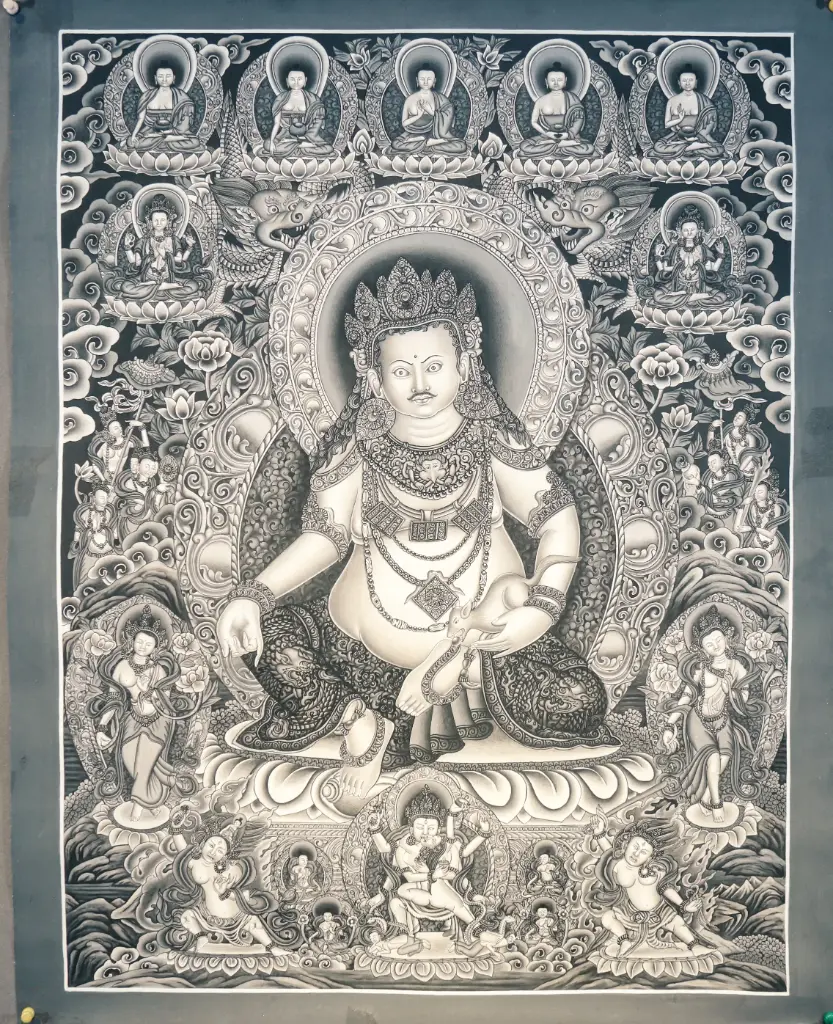 Yellow Jambhala Thangka – Newari Nagthang Assembly