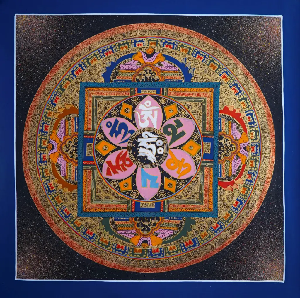 Om Mani Padme Hum Mandala Thangka