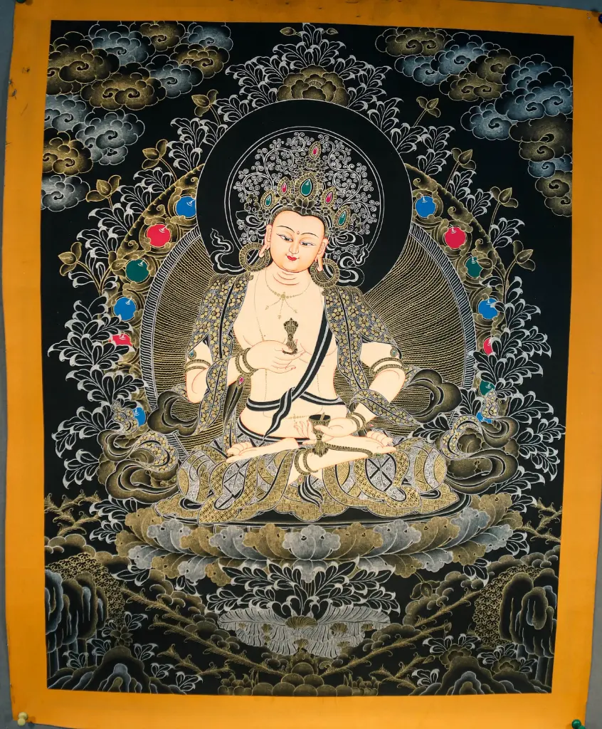 Vajrasattva Thangka – Nagthang Gold & Silver – Ultimate Purification