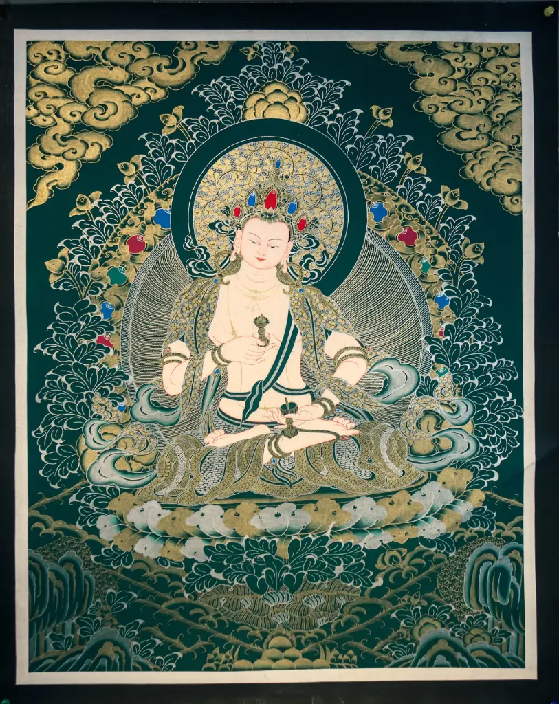 Vajrasattva Thangka – Nagthang Gold & Silver – Ultimate Purification