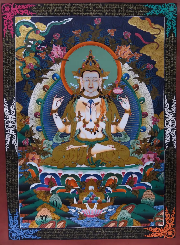 Consecrated Chenrezig Nagthang Thangka