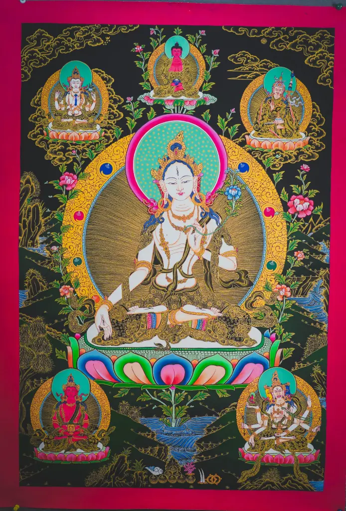 White Tara Thangka – Nagthang Menri Assembly