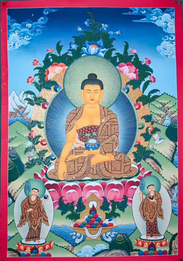 Shakyamuni Buddha Thangka – Golden Sage Assembly
