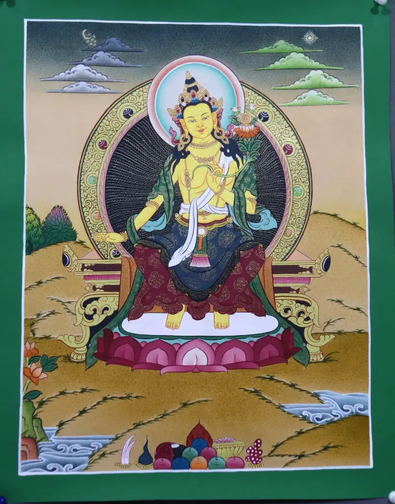 Maitreya Buddha Thangka – Karma Gadri Style