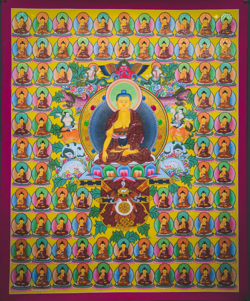 Shakyamuni Buddha Thangka (108 Buddhas Assembly) Light of Timeless Awakening