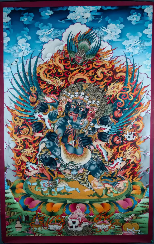 Vajrakilaya Thangka – Yab-Yum Union – The Piercing Dagger of Wisdom