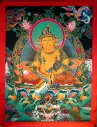 Yellow Jambhala Thangka – Night Landscape
