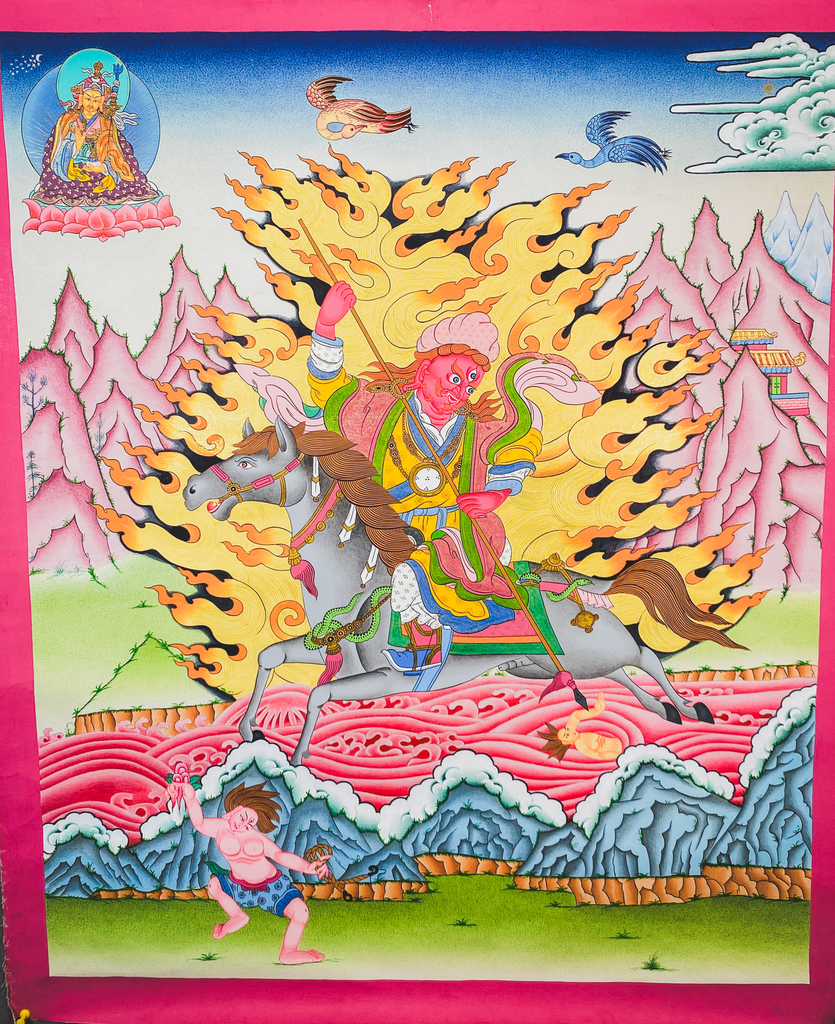 Tsiu Marpo Thangka – Wrathful Protector Assembly