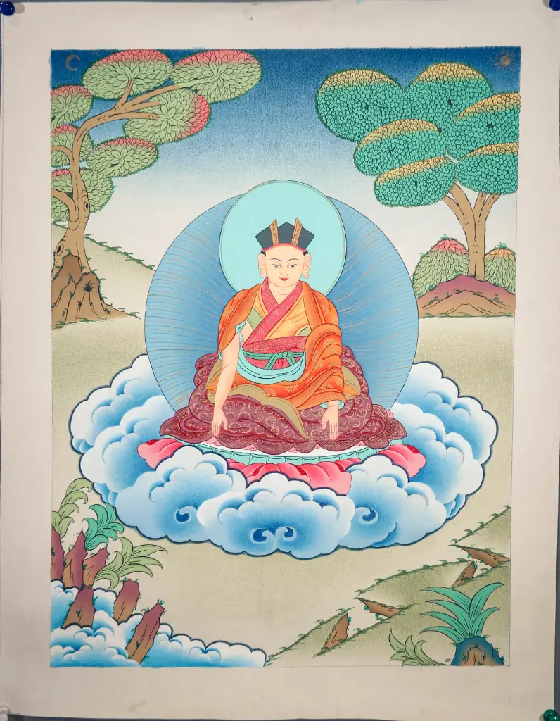 Gyalwa Karmapa Thangka – Verdant Landscape Assembly – The Black Crown Sovereign