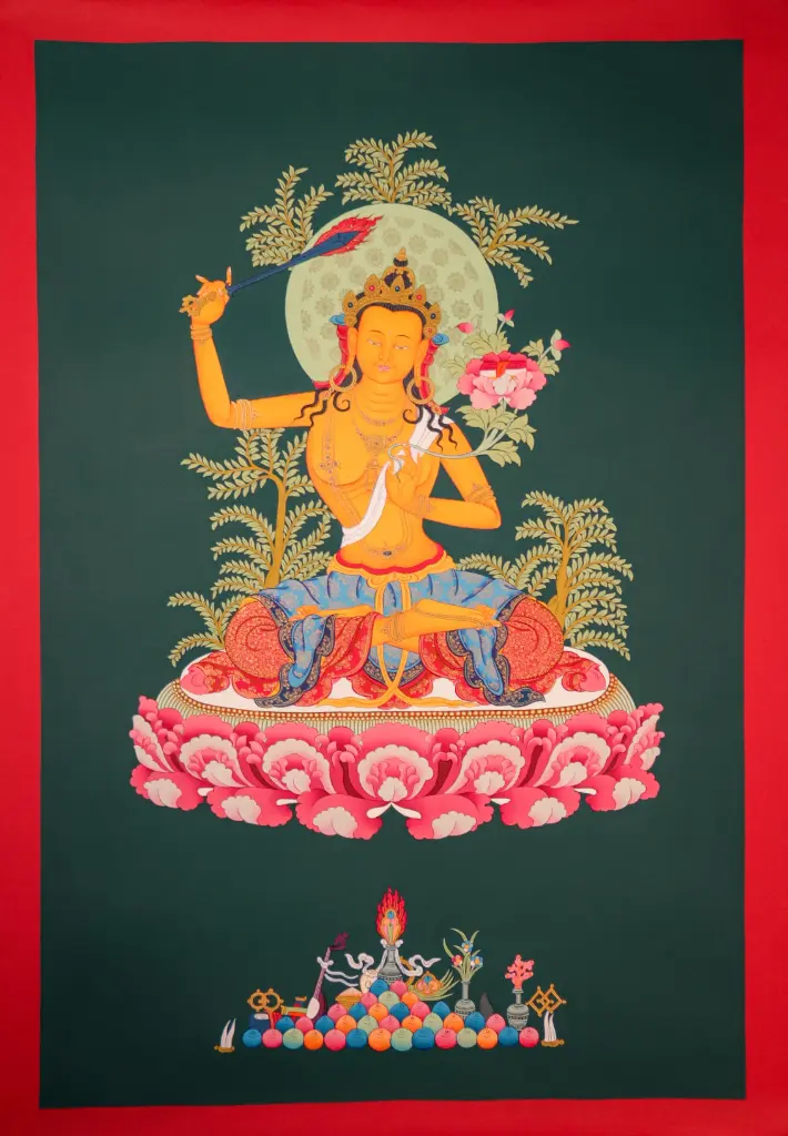Manjushri Thangka – Flaming Sword of Wisdom – Karma Gadri