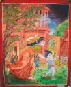 Baby Krishna Thangka – Yashoda’s Divine Chase – Playful Sacred Love