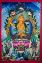 Consecrated Manjushri Thangka (Lords of the Three Families)